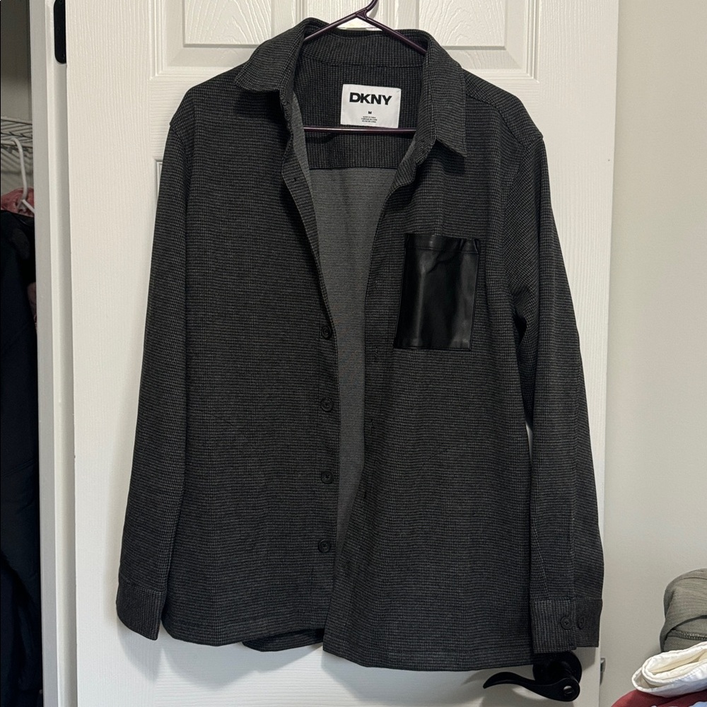 DKNY Charcoal Houndstooth Jacket